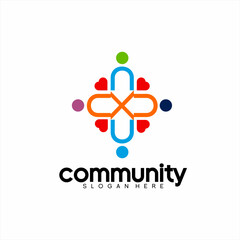 Community logo design with a cross concept. Illustration of the cross and letter CXD with arrow direction in negative space.