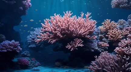 Fototapeta na wymiar coral reef with small fish