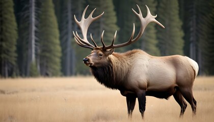 An Elk Bull With A Massive Rack Of Antlers A Symb Upscaled 3