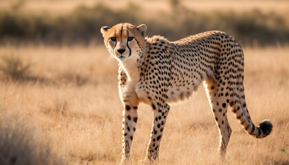 A Cheetah With Its Spotted Coat Shimmering In The Upscaled 4 1
