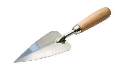 Fototapeta premium Trowel with wooden handle. isolated on transparent background.