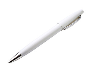 White ballpoint pen. isolated on transparent background.