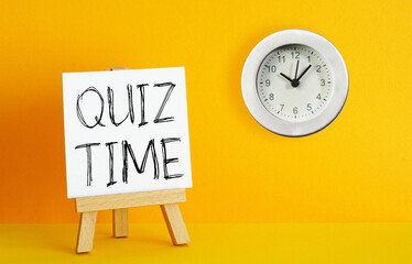 Quiz time Educational concept is shown using the text