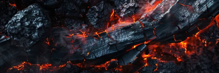 Kissenbezug Coal fire, which focuses on the intricate textures and colors of burning coal © AlfaSmart