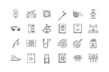 French,Graduate,Heart,Ice,Jury,Katana,Magazine,Mirror,Package,Package,Pan,Perfume,Power,Ribs,Router,Scales,Scenario,Sextant,Skateboard,Sneakers,Snowdrop,Sport,Sprout,Sun,Tomahawk, ax,set of icons