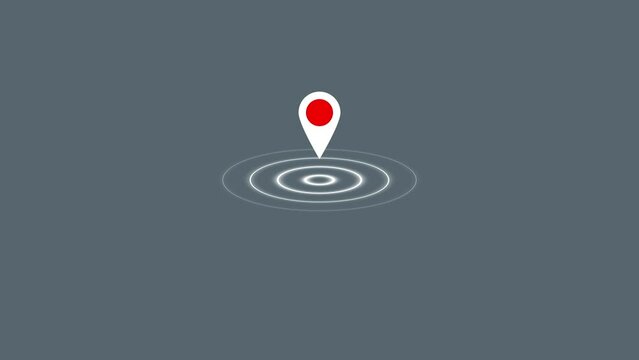 GPS location signal point and location tracking mark, location pointer icon animated 4k video.