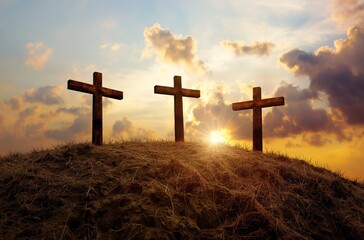 Sunset Hill with crosses