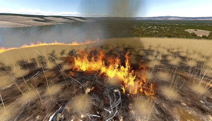 Wildfire’s Embrace Engulfs the Landscape in Fiery Dominance