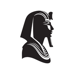 Royal Menkaure Silhouette Spectacle - Illuminating the Path of History with Menkaure Illustration - Minimallest Menkaure Vector
