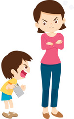 parent angry scold kid mobile phone addicted