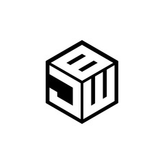 JWB letter logo design with white background in illustrator, cube logo, vector logo, modern alphabet font overlap style. calligraphy designs for logo, Poster, Invitation, etc.