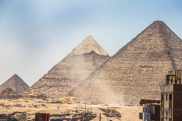 Archeology photography, Great Pyramid of Giza, Cheops Pyramid, Photo is selective focus with...