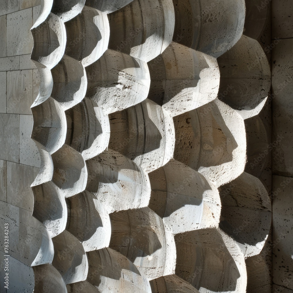 Aufkleber a pattern of shadows and light on a textured wall, creating a dynamic interplay of forms,