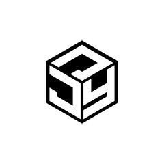 JYJ letter logo design with white background in illustrator, cube logo, vector logo, modern alphabet font overlap style. calligraphy designs for logo, Poster, Invitation, etc.