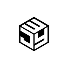 JYW letter logo design with white background in illustrator, cube logo, vector logo, modern alphabet font overlap style. calligraphy designs for logo, Poster, Invitation, etc.