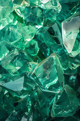 Green crystal texture for background
