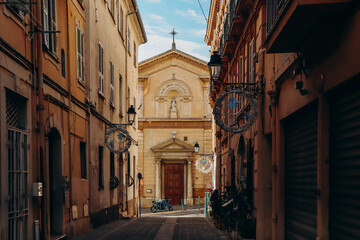 Lovely town center in Menton, south of France