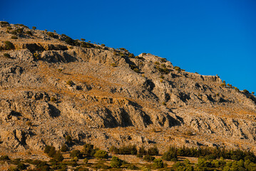 Beautiful huge mountain hills in Rhodes, Greece. - 763285448