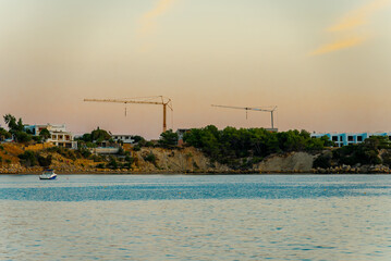 Construction of luxury housing on the seashore.