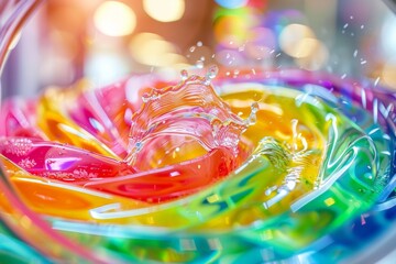 Inside View of Washing Machine with Colorful Socks and T-Shirts