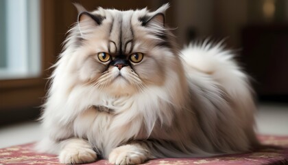 A Fluffy Persian Cat With A Luxurious Coat Upscaled