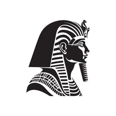 Royal Pharaoh Ramses II Silhouette - Revered Legacy Enshrined in Pharaoh Ramses Illustration - Minimallest Pharaoh Ramses Vector
