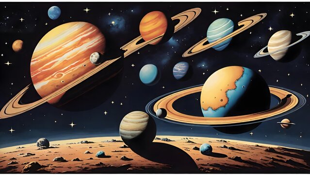 Planets in space