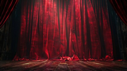 Scenes with rich red velvet curtains drawn