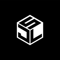 JLS letter logo design with black background in illustrator, cube logo, vector logo, modern alphabet font overlap style. calligraphy designs for logo, Poster, Invitation, etc.