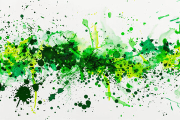 Naklejka premium Illustration of many green splashes of color on a white background