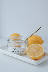 glass jar with the inscription 