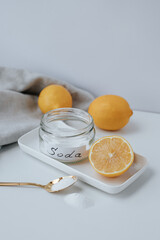 glass jar with the inscription 