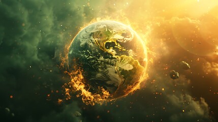 Planet Earth climate change disaster concept - obrazy, fototapety, plakaty