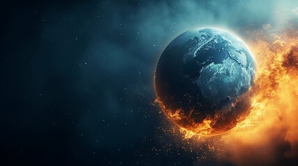 Planet Earth climate change disaster concept - obrazy, fototapety, plakaty