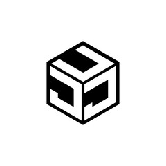 JJU letter logo design with white background in illustrator, cube logo, vector logo, modern alphabet font overlap style. calligraphy designs for logo, Poster, Invitation, etc.