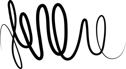 Spiral wave line or curved pattern. Graphic element