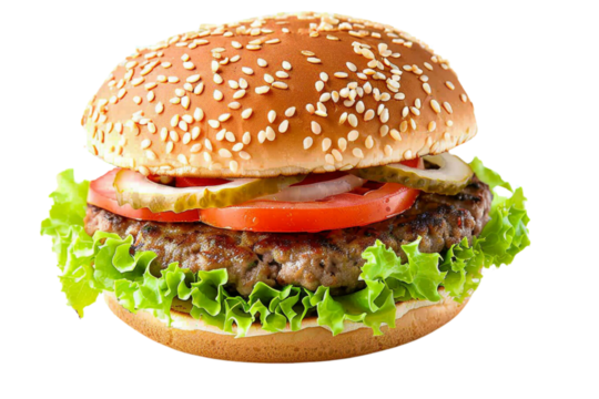 Classic burger cut out picture