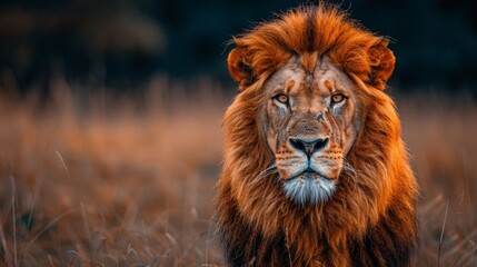 High Contrast Portrait of Lion