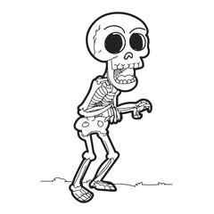 skeleton vector illustrations. simple desing outline style.