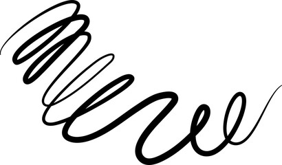 Spiral wave line or curved pattern. Graphic element