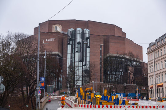 Typical architecture and street view in Munich, Germany
