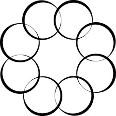 Overlapping circles and round. Graphic overlay design