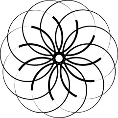 Overlapping circles and round. Graphic overlay design