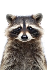 Fototapeta premium Cute Funny Raccoon Portrait Isolated on White Background