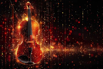 violin in vector back ground