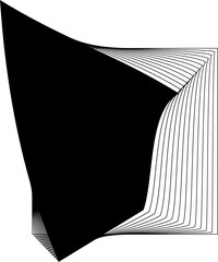 Square blend emblem. Curved lines with frame