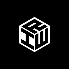 IWR letter logo design with black background in illustrator, cube logo, vector logo, modern alphabet font overlap style. calligraphy designs for logo, Poster, Invitation, etc.