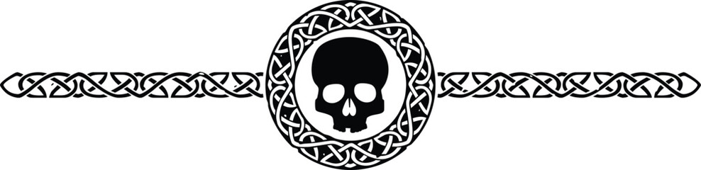 Ornate Celtic Pattern Circle Header with Skull