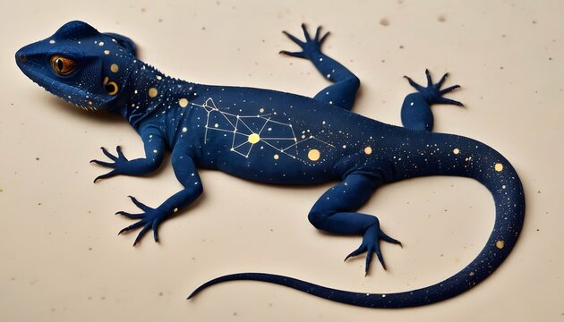 A Lizard With A Pattern Resembling Celestial Const Upscaled