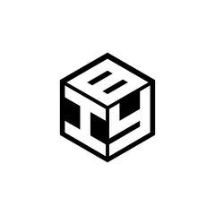 IYB letter logo design with white background in illustrator, cube logo, vector logo, modern alphabet font overlap style. calligraphy designs for logo, Poster, Invitation, etc.